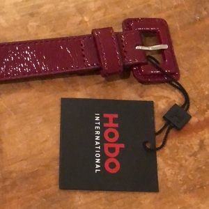 Hobo Red patent leather belt